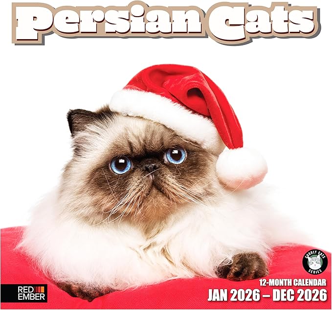 RED EMBER Persian Cats 2026 Wall Calendar 12 Month | 12" x 24" Open | Thick & Sturdy Paper | Giftable | Cute Kitten Cat Calendar 2026