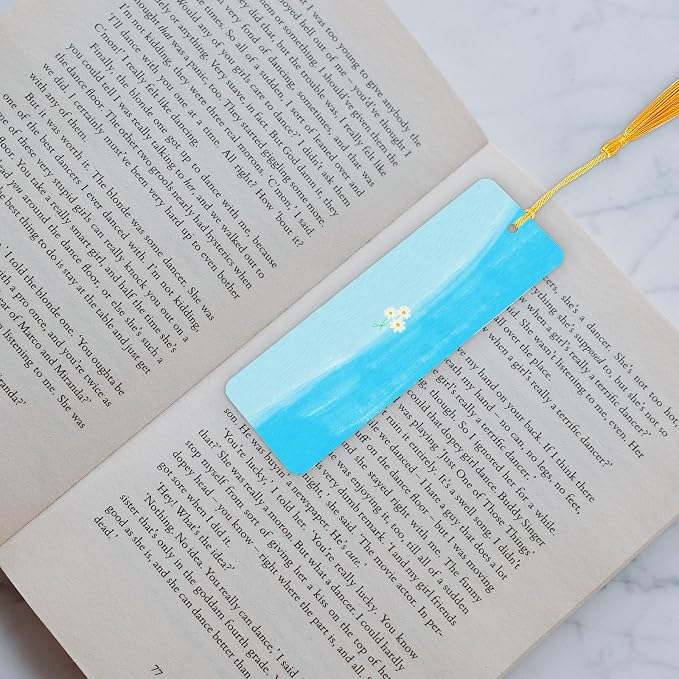 DSYIL 100 Set Blank Bookmarks with Colorful Tassels, White Cardstock Bookmarks Bulk, Craft Paper Book Marks for DIY Projects and Gifts Tags, 5.5 x 2 Inch