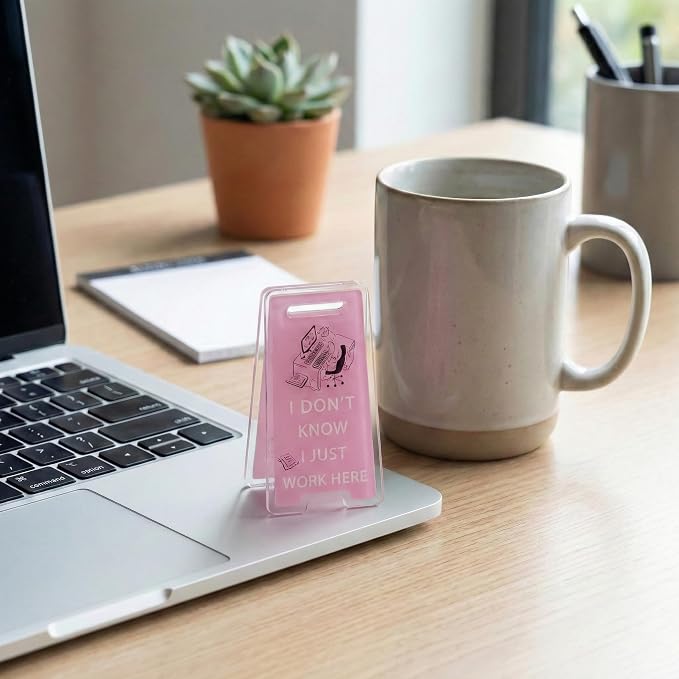 30 Pcs Office Note Holder Clips, Mini Acrylic Yellow Desk Signs Decor Gift for Colleague Leader Employee Birthday