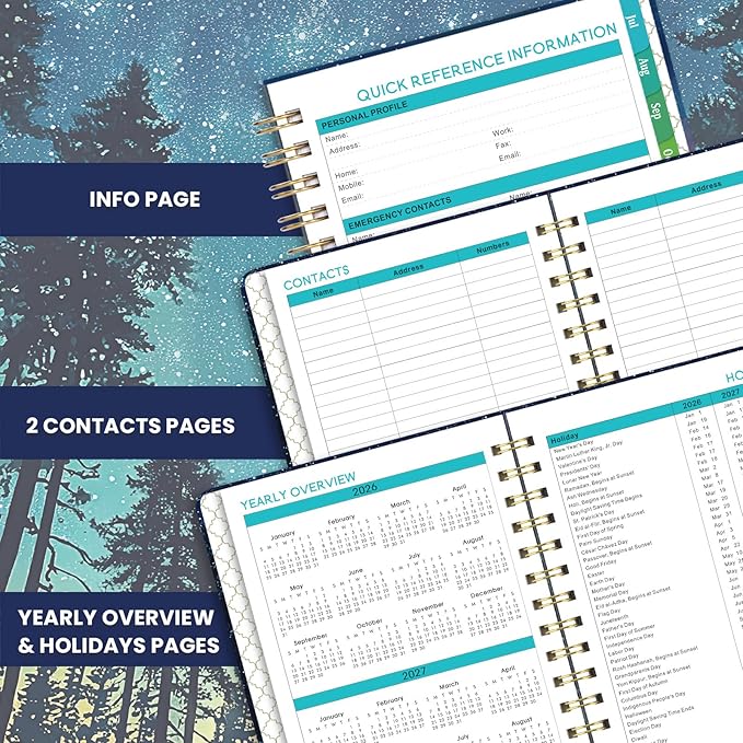 Planner 2026-2027 - Jul. 2026 - Jun. 2027, Planner 2026-2027 Weekly and Monthly, Academic Planners with Colorful Tabs, Inner Pocket, 6.4" x 8.5"