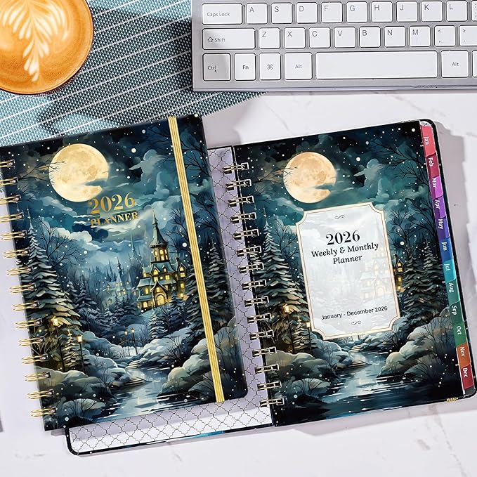 2026 Planner - Jan 2026 - Dec 2026, 6.3" x 8.4", Weekly Monthly Planner 2026 with Colorful Tabs, Twin-Wire Binding, Premium Paper