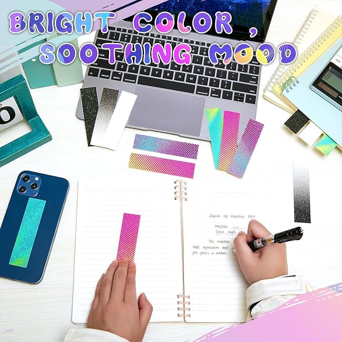 Gersoniel 72 Pcs Anxiety Sensory Stickers Calm Stickers Adhesive Textured Mental Health Strips Mindfulness Fidget Decals Stress Anxiety Relief Items for Desk Therapy Office Counselor(Gradient)