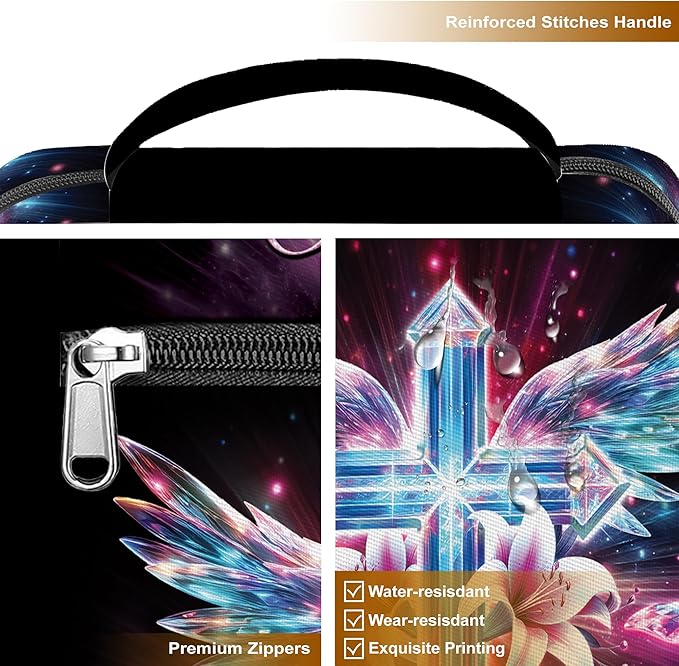Bible Cover with Handles, Zippered Bible Carrying Case for Women and Girls, Bible Bag Portable, Covers for Bible, Gifts for Christmas Christian