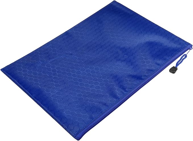 PATIKIL Waterproof Zipper File Bags, 10 Pack A4 Size Document Pocket Storage Organizer Pouch for Travel Office Supply, Blue