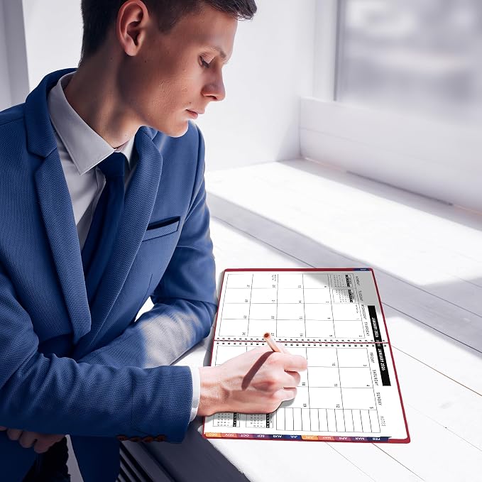 Ensight 2026 Appointment Book and Planner 8.5" x 11" Large Hourly Weekly Daily Schedule Book with Tabs, 15 Minute Time Slots, Maroon Calendar Organizer Jan 2026–Dec 2026 Appointment Planner - Maroon