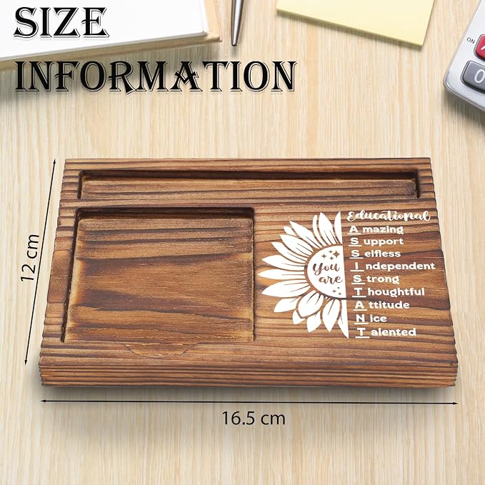 Educational Assistant Gifts Sticky Note Holder, Thank You Appreciation Gifts for Educational Assistants, Office Desk Organizer, Teacher’s Appreciation Week Employee Recognition Desk Accessory TZP122