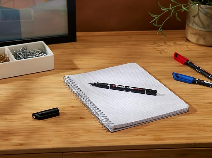 STABILO OHP Pen OHP Pen Permanent - Superfine - Wallet of 4 - Assorted Colors (Pack of 2)