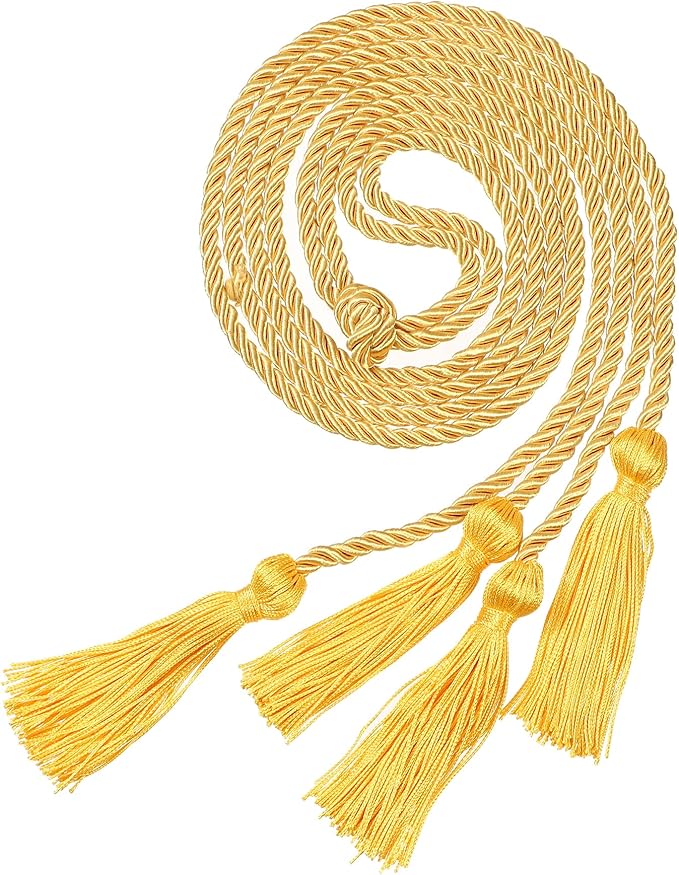Graduation Double Honor Cords with Tassels Braided Academic Ropes for High School College Ceremony 68 Inch (Gold)