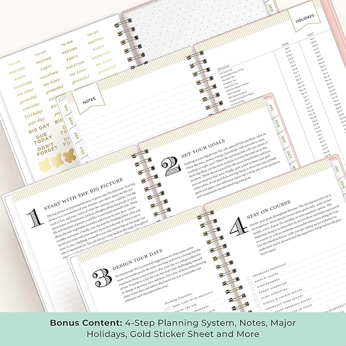 Blue Sky Day Designer 2026-2027 Weekly and Monthly Academic Year Planner Calendar, July 2026 - June 2027, 5" x 8", Flexible Cover, Wirebound, Storage Pocket, Includes Stickers, Smitten