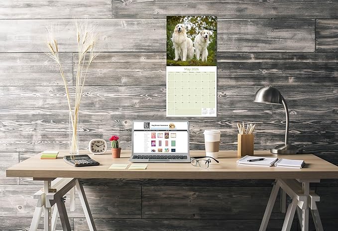 Great Pyrenese Calendar 2026 by MegaCalendars – Monthly Dog Breed Wall Calendar, Made in USA