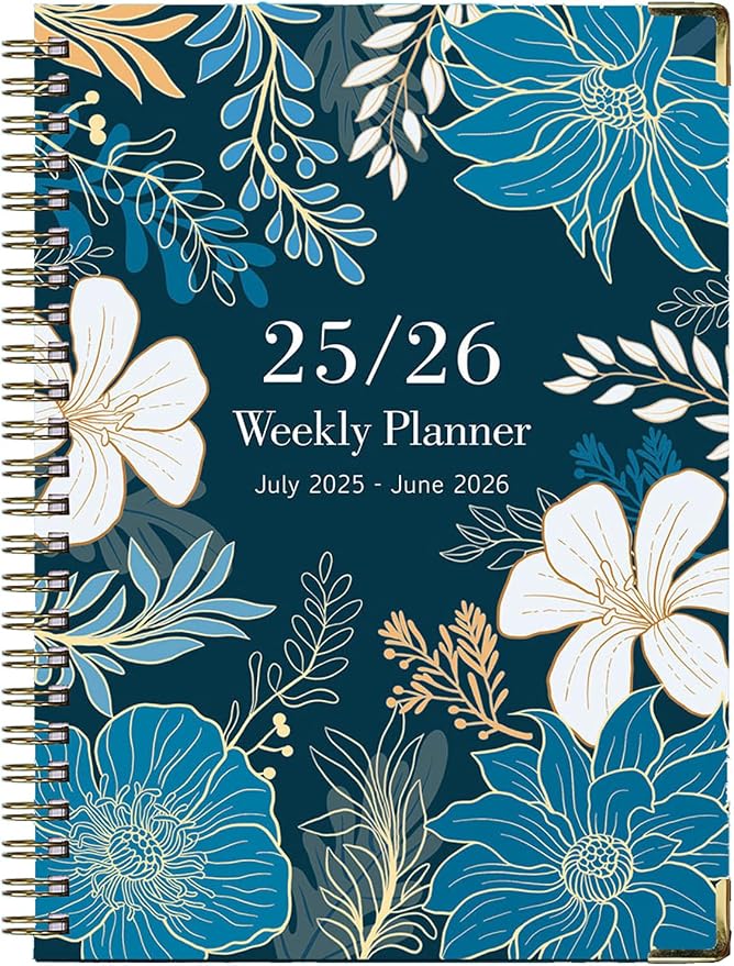 2025-2026 Planner, 12-Month Daily Weekly Monthly Planner from JUL.2025 to JUN.2026, 8.5" X 6.2", Spiral Hardcover Notebook with Bookmarks, Elastic Closure, Inner Pocket for Office School Supplies