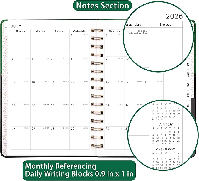 Planner 2026-2027 - Weekly Monthly Planner 2026-2027, Calendar Planners with Elastic Closure, Inner Pocket, 6.1'' x 8.3'', July 2026 to June 2027