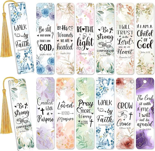 AFRITEE UV DTF Bookmark Wraps - 24 Sheets Pray More Worry Less Bible Verse Double Sided Uvdtf Sticker for Acrylic Bookmark Decor, Christian Motivational Quotes Tumbler Sticker Religious Gifts for Mom