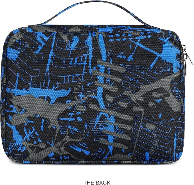 Octsky Bible Cover Carrying Book Case Church Bag Bible Protective with Handle and Zippered Pocket, Graffiti Blue