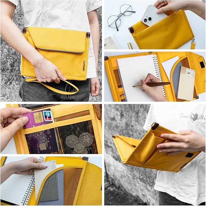 A5 Conference Folder Business Organiser Bag Notepad Carrying Case Document Case A5 Portfolio Organiser (Fresh Orange)