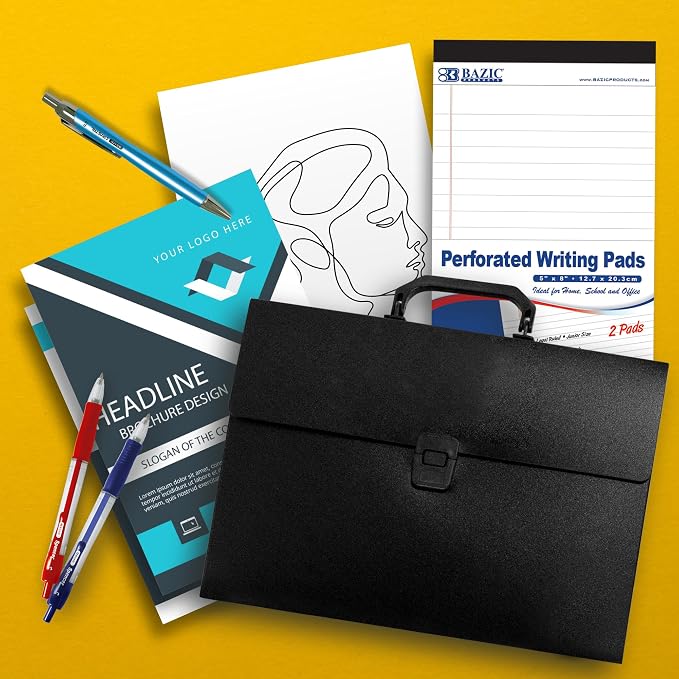 BAZIC Products A4/Letter Size Document Case with Handle, for Documents Office School, Case of 24