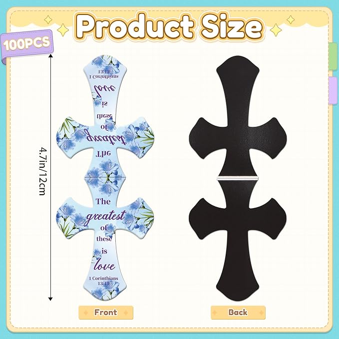 100Pack Magnetic Bookmarks Christian Bookmarks Bulk Cross Bible Bookmark for Reading Women Men Kids Teacher Book Lovers Gifts, Religious Magnet Bookmark Clips Personalized Book Markers (Multi-Style)