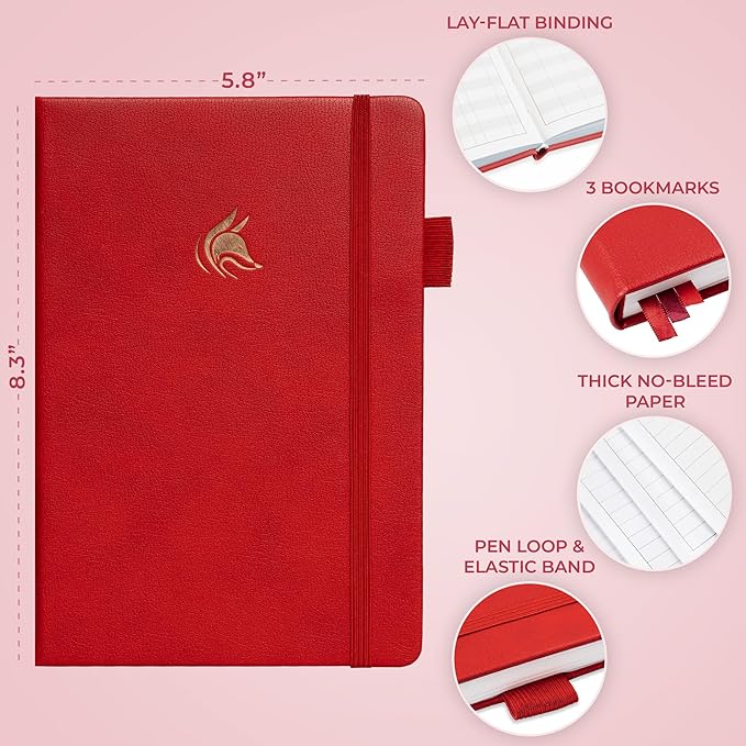 Clever Fox Dated Planner Premium 2026 – Weekly Agenda for Planning & Time Management –Notebook with Habit Tracker & To-do List (Red)