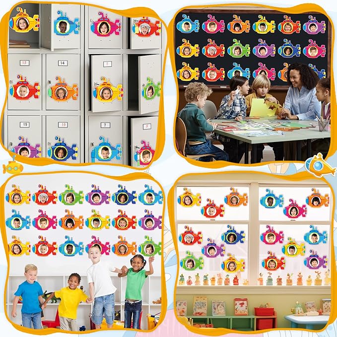 gisgfim 80Pcs Summer Cutouts Submarine Decorations Under The Sea Bulletin Board Summer Ocean Paper Cut-Outs Classroom Decor for Boy Girl DIY Craft Photo Wall Kindergarten Preschool Party Favor Supply