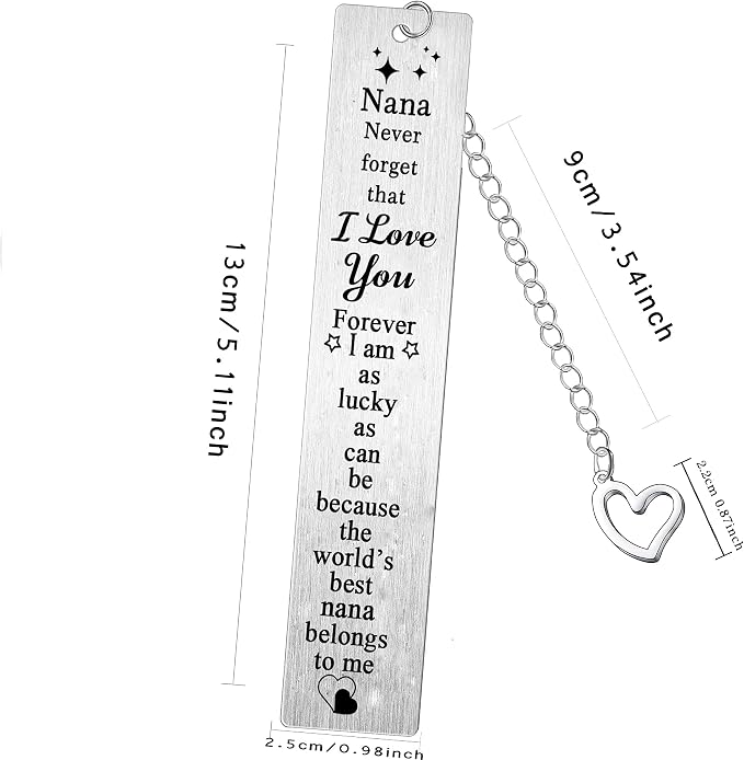 Nana Bookmarks Nanny Gifts Bookmark for Grandmother Nanny Birthday Present from Granddaughter Grandson Grandma Thanksgiving Gifts