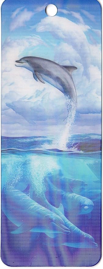 3D LiveLife Bookmark - Dolphin Symphony from Deluxebase. Cute Lenticular Dolphin Page Marker. Animal Themed Accessories for Book Lovers. Small Gifts for Men, Women, Writers and Teachers.