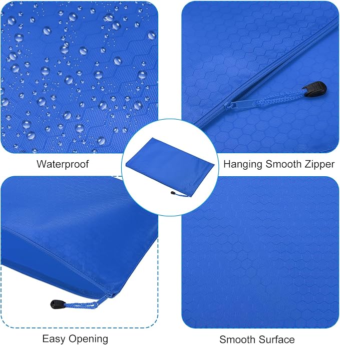 PATIKIL Waterproof Zipper File Bags, 3 Pack A4 Document Holders Pencil Pouch for Office, Blue