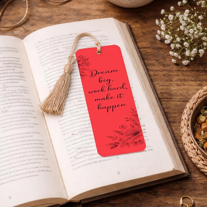 Printable Bookmarks - Blank Bookmark Printing Paper for Inkjet & Laser Printers - 2" x 6" Perforated Bookmarks 5 per Page - 25 Sheets / 125 Book Marks (Bright Red)