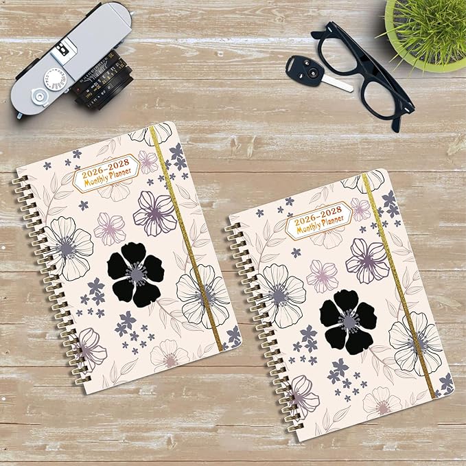 2026-2028 Planner, Three-Year Planner, Daily Plan and Monthly Plan Book, Bound with Iron Circle, A5 (8.26 "x 5.9") (White)
