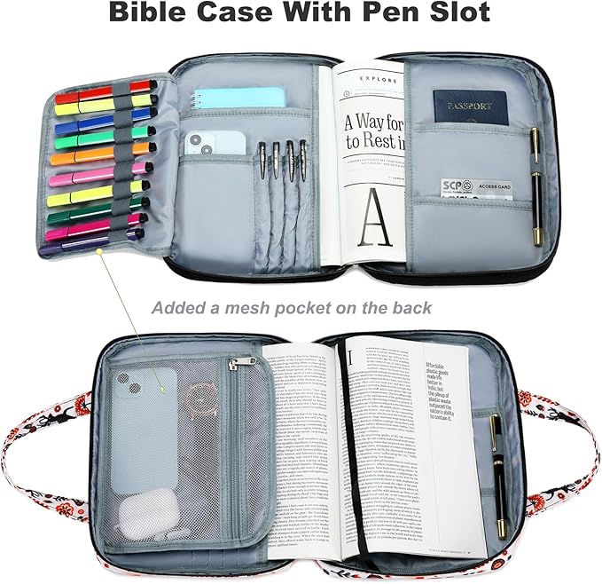 Octsky Bible Cover Case for Women Bible Organizer Book Carrying Bag for Medium and Large Bibles, Deer