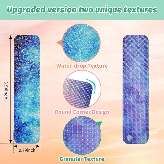 120 Pieces Anxiety Sensory Stickers with 2 Textured Stickers - Desk Fidget and Calming Sticker with Storage Box for Adults & Teens - Anxiety Relief Sensory Strips (Galaxy)