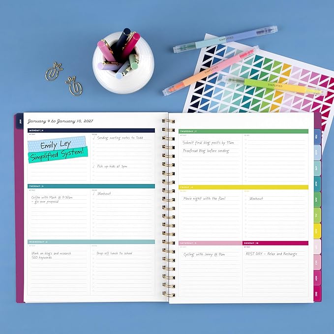 AT-A-GLANCE 2027 Planner, Simplified by Emily Ley, Weekly & Monthly, 8.5" x 11", Nostalgia Pink (EL60-905-27)