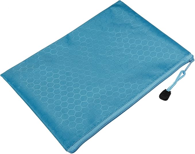 PATIKIL Waterproof Zipper File Bags, 10 Pack A5 Size Document Pocket Storage Organizer Pouch for Travel Office Supply, Sky Blue