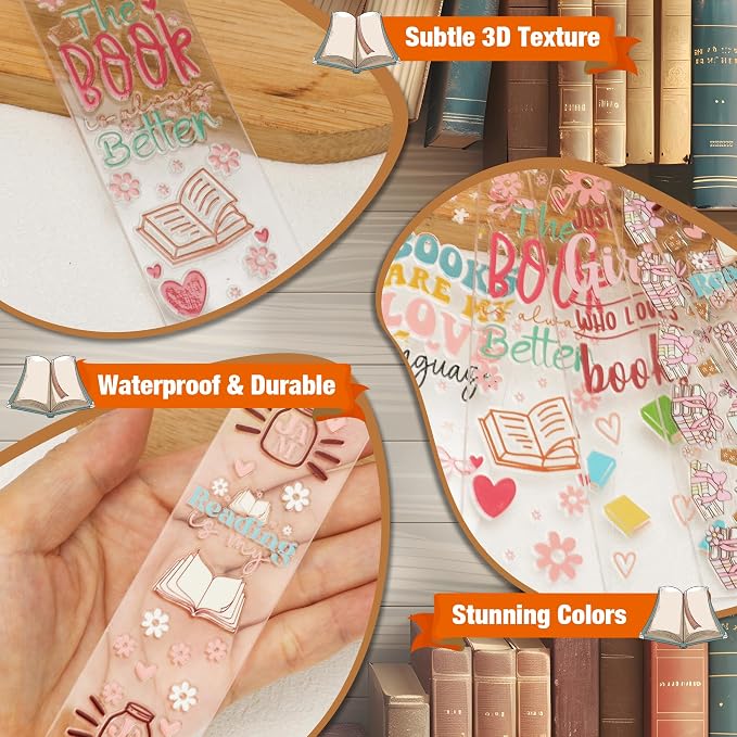 244 Pcs Bow Acrylic Bookmark Blanks(2mm) Thicken 15 DIY Bookmark Making 17 Bow UV DTF Sticker 76 Charms 15 Extender Chains and 130 Jump Ring Suitable for DIY Crafts Gifts