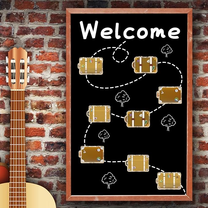 Junkin 60 Pieces Travel the Map Luggage Mini Accents Cutouts World Travel Bulletin Board Decorations for School Office Home Nursery Teacher Party Classroom Decor