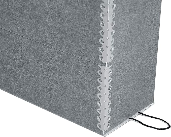 Lineco Archival Document Storage Box with Metal Edge, Acid-Free Gray Boxboard, Organize and Store Files, Prints, Photos, Jumbo-Sized Case 15.5" x 12.5" x 5" Wide, Pack of 2