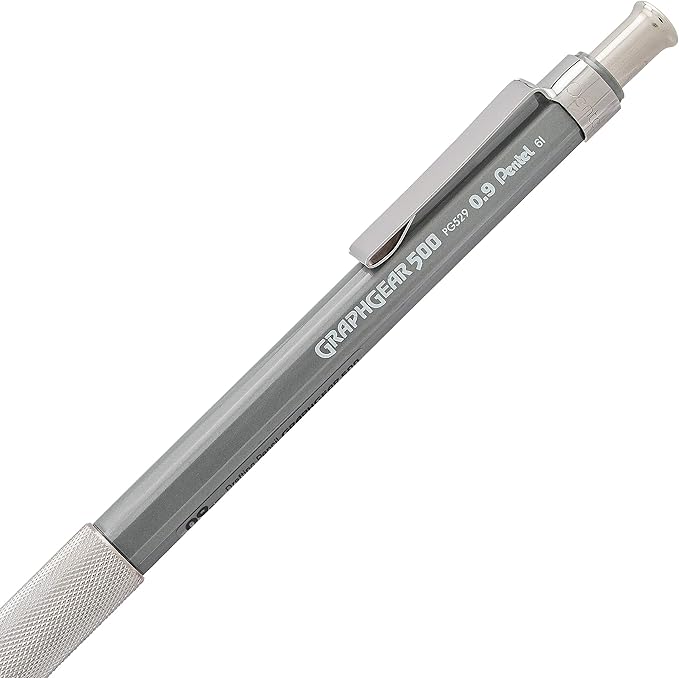 Pentel Graph Gear 500 Automatic Drafting Pencil, 0.9mm, Gray Barrel, 1 Pack (PG529BP)