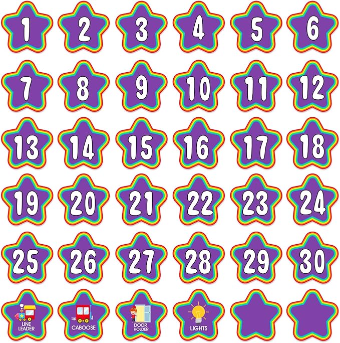 WaaHome Line Up Spots for Classroom Floor - Floor Number Stickers 1-30 for Classroom Lining 4" Removable Vinyl Line Up Stickers Dots Decals for Preschool Kindergarten Elementary School Supplies