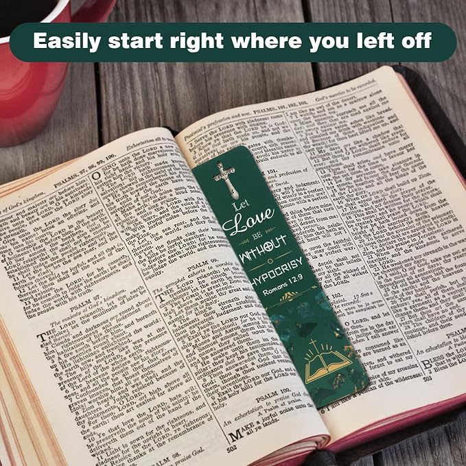 XXINMOH 48 Pieces Bible Bookmarks with Hollow Cross Christian Scripture Bookmark, Inspirational Book Markers Religious Bookmarks Reading Scripture for Reading Lover, Men, Women, Church Gifts