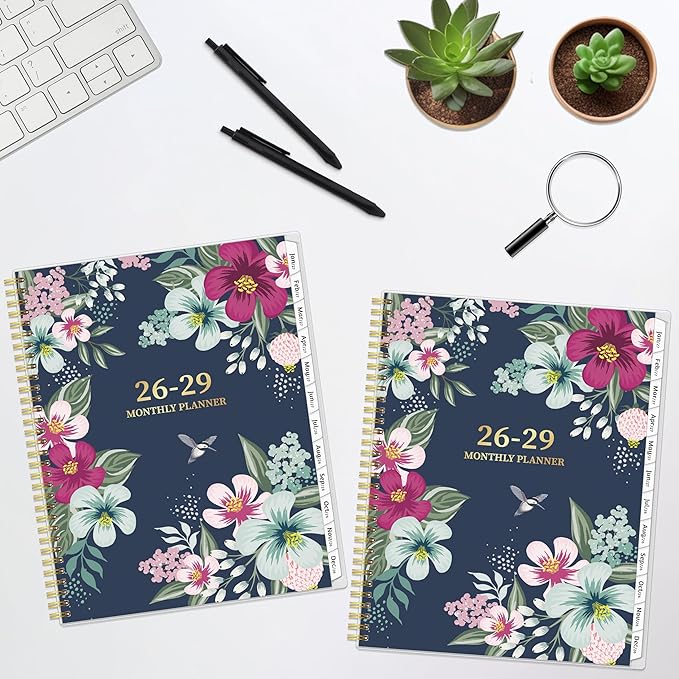 Monthly Planner 2026-2029, 36 Months Calendar Planner 2026-2029 from Jul 2026 – Jun 2029, 8.5'' x 11'' with Ruled Spread, Flexible Cover, Spiral Wirebound, Pocket, Coated Tabs, Notes ＆ Habit Tracker