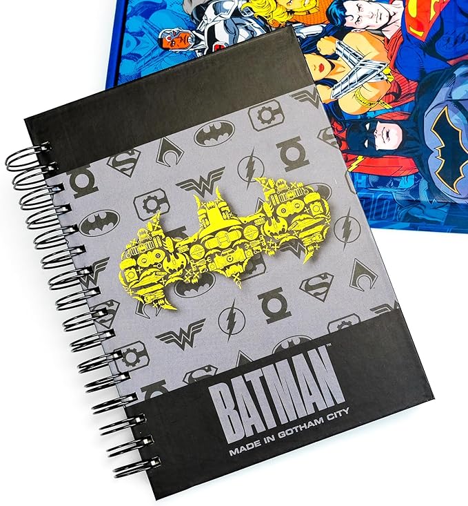 2026 Batman Planner Hardcover, Superhero Weekly and Monthly Planner with Notes Pages and 12 Dividers Tabs, Spiral Calendar Notebook Academic Journal for Work School Adults Teens (Plan A)