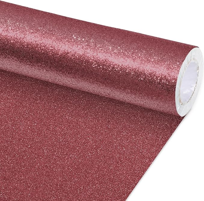 Qyeahkj 17in x 20ft Glitter Bulletin Board Paper Roll Bulletin Board Background Paper Fade Resistant Classroom Decoration Poster Art Craft Home Wall Education Decor Supplies Wine Red