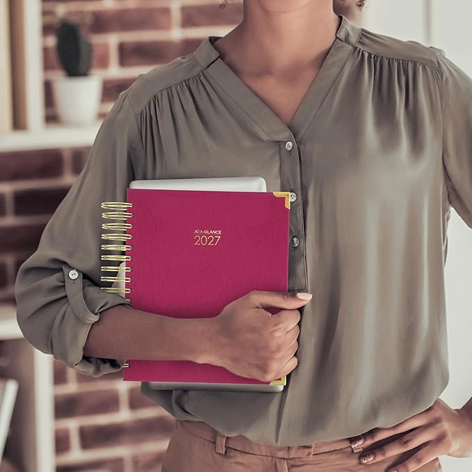 AT-A-GLANCE 2027 Planner, Daily & Monthly, 7" x 8.75", Hardcover, Harmony, Berry (6099-806-59-27)