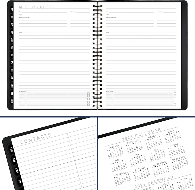 AT-A-GLANCE 2026 Planner, Monthly, 7" x 8.75", Medium, Contemporary, Black (70120X0526)