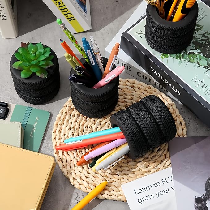 Adorable Cartoons Pencil Holders - Multifunctional Desktop Organizers (Tire)