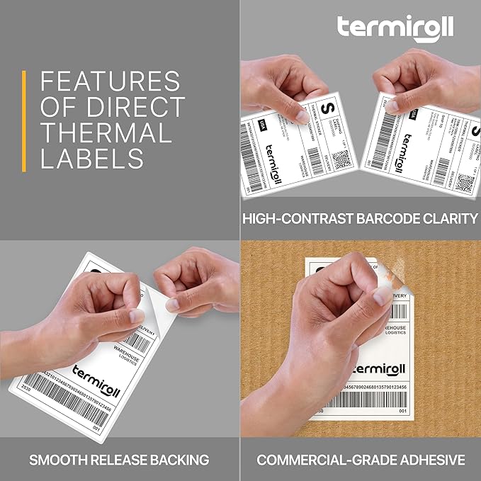 4x6 Thermal Labels, Shipping Stickers 130 Labels/Fanfold Perforated, Compatible with Rollo, Zebra, iDPRT, Munbyn & More Direct Thermal Printers, Strong Adhesive for Small & Medium Business