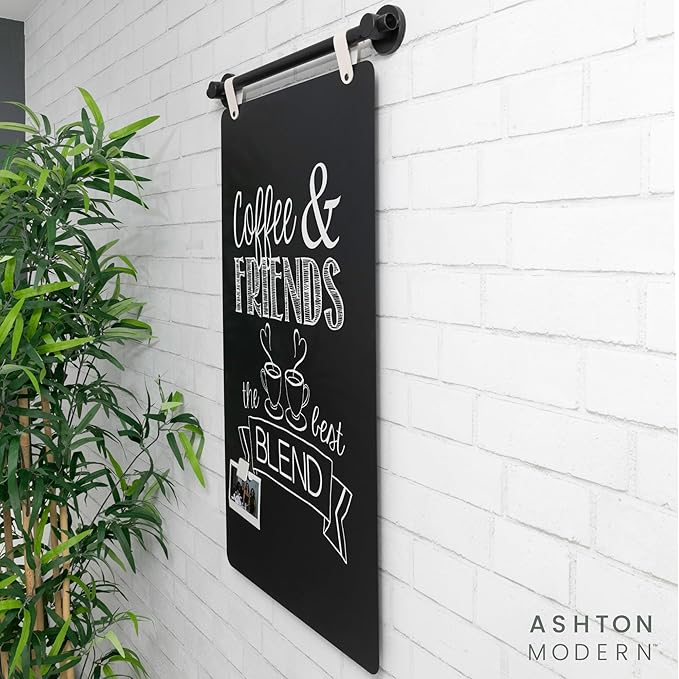 Metal Magnetic Chalkboard for Wall - 17 x 31.5 Inch Large Chalk Board Sign Board for Wall, Magnet Board, Blackboard Food Truck Menu Board for Kitchen, Outdoor or Indoor Hanging Signs