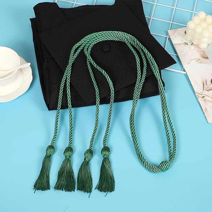 Graduation Double Honor Cords with Tassels Braided Academic Ropes for High School College Ceremony 68 Inch (Kelly Green)