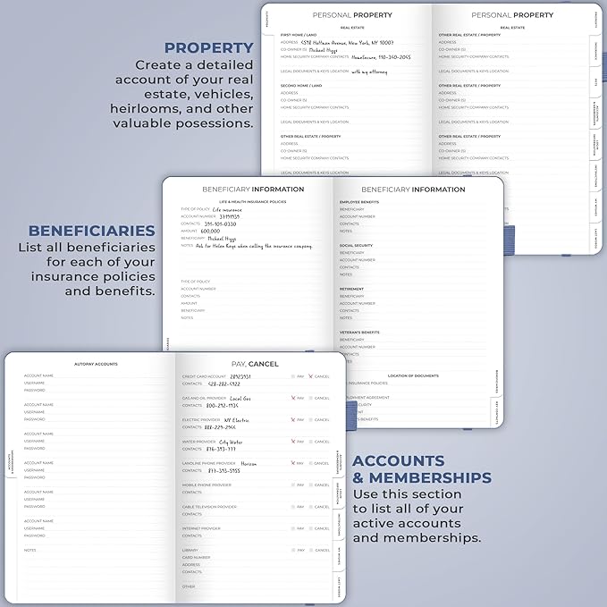 Clever Fox End of Life Planner – Final Arrangements Organizer for Beneficiary, Will Preparation, Last Wishes & Funeral Planning, A5 (Smoke Blue)