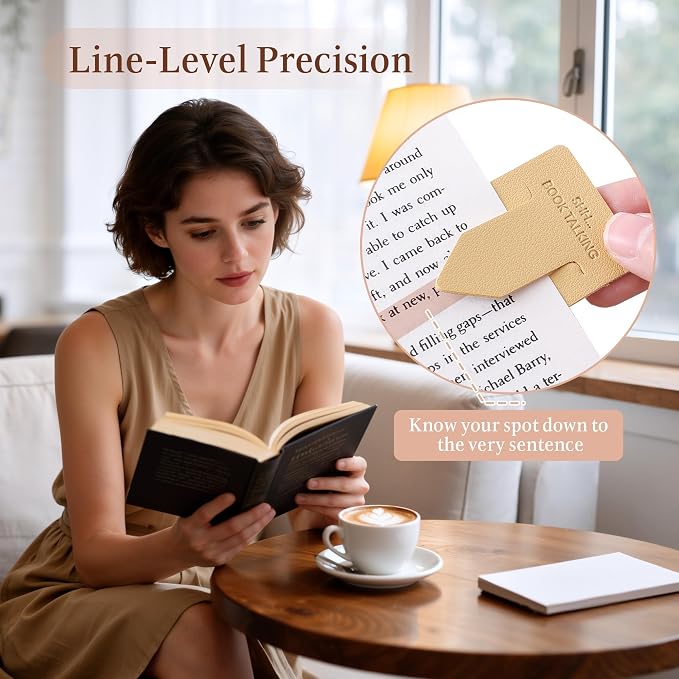 Leather Bookmark for Reading Women, Shh Book Talking Bookmarks, Index Book Marks for Book Lovers, 6 Pcs Light Color Set