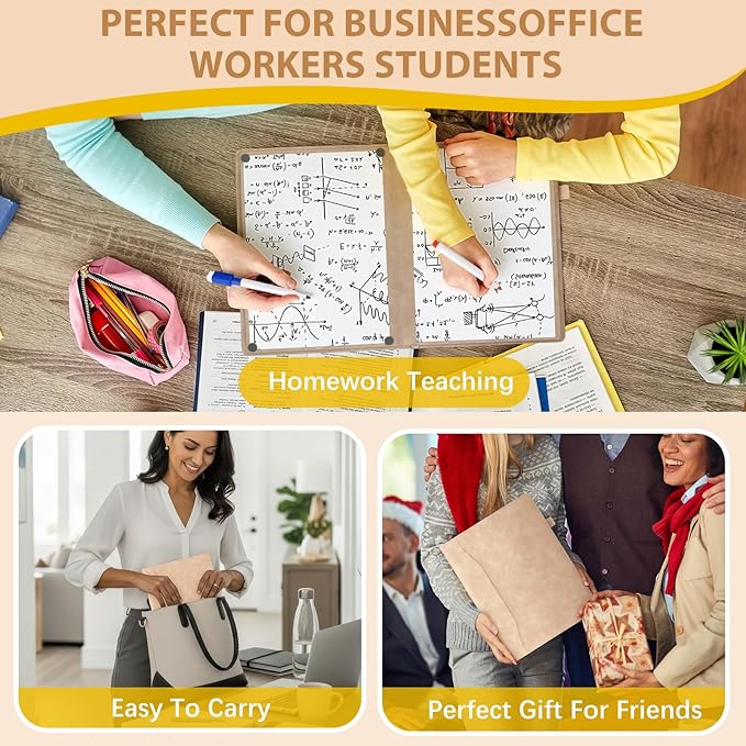 Feifeiya 6 Sides Dry Erase Notebook Portable White Board 12"x9"(a4) Travel Dry Erase White Board Notebook Foldable Anti-ghosting Surface for Office, School, Study, Travel & Business Meeting Planning